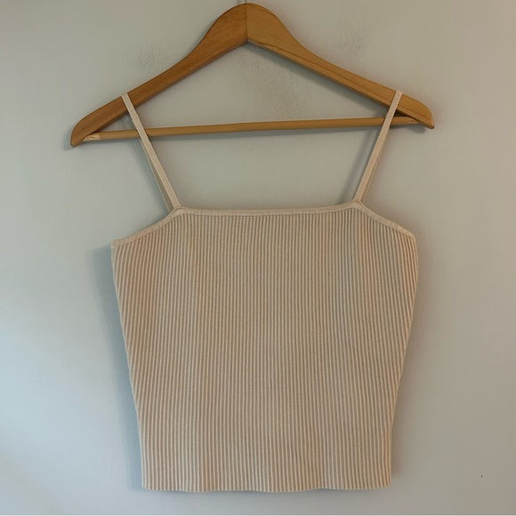 House of Harlow 1960 Tops - House of Harlow Cream Ripped Cropped Tank Top
